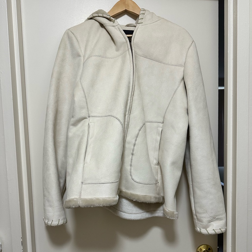 Jones New York white suede coat